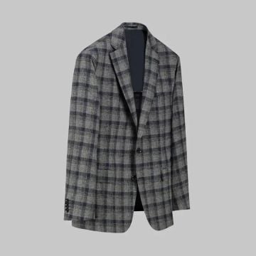 SARAR REXFORD SLİM FİT KARELİ LACİVERT CEKET