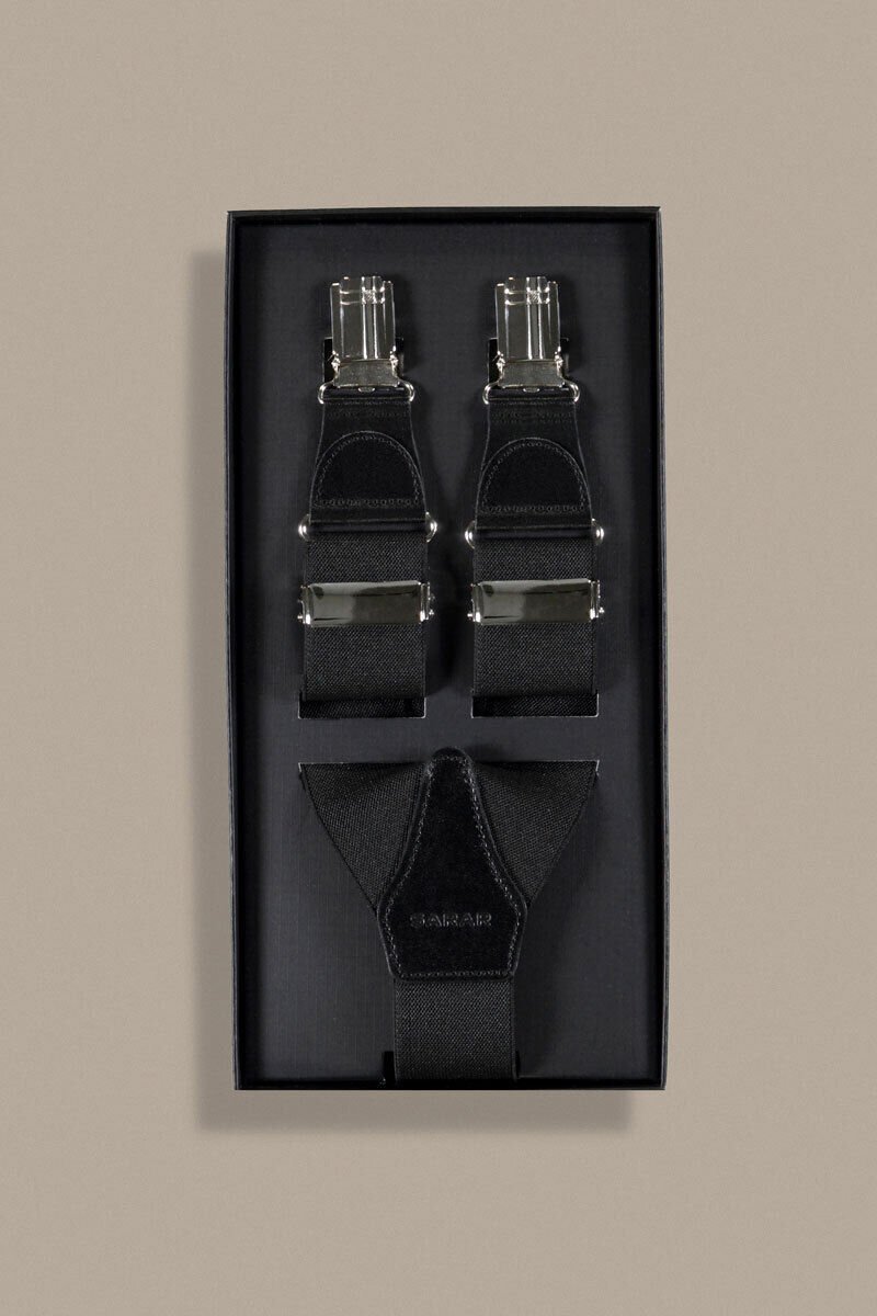 SARAR Siyah Düz Pantolon Askısı