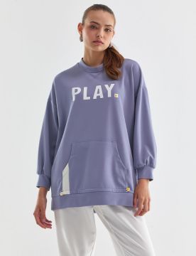 KAYRA  Play Logolu Sweatshirt Havacı Mavi