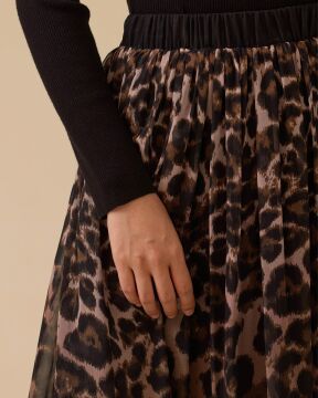 SEÇİL Leopar Desenli Şifon Etek