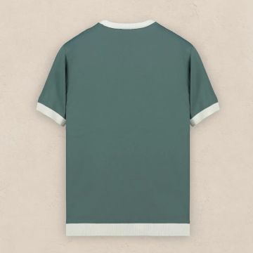 SARAR INTERVIEW BİSİKLET YAKA KISA KOL DESENLİ MİNT YEŞİL TRİKO