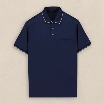SARAR POLO YAKA CEPLİ TİŞÖRT LACİVERT