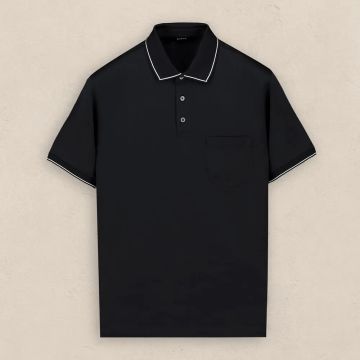 SARAR POLO YAKA CEPLİ TİŞÖRT SİYAH