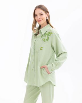 SEÇİL İ̇ŞLEME DETAYLI CEPLİ GÖMLEK