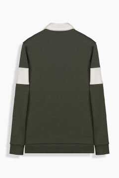 Polo Yaka Haki Sweatshirt