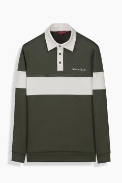 Polo Yaka Haki Sweatshirt
