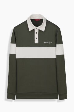 Polo Yaka Haki Sweatshirt