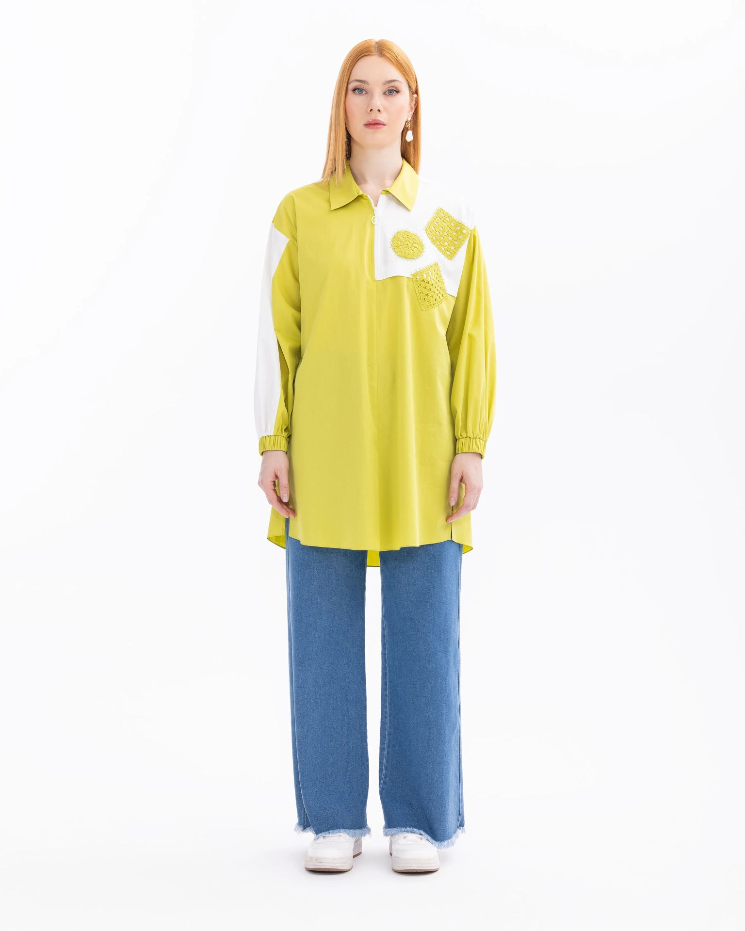 SEÇİL FERMUARLI DÜŞÜK KOL TUNİK