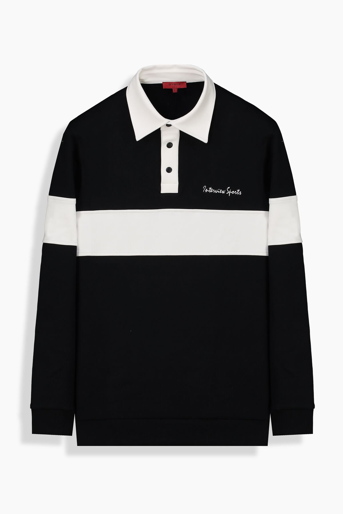 Polo Yaka Siyah Sweatshirt
