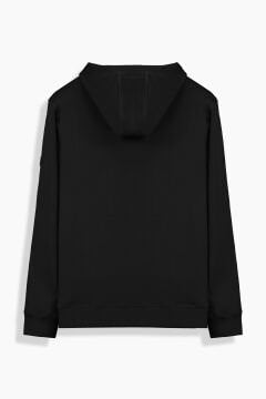 Kapüşonlu Siyah Sweatshirt