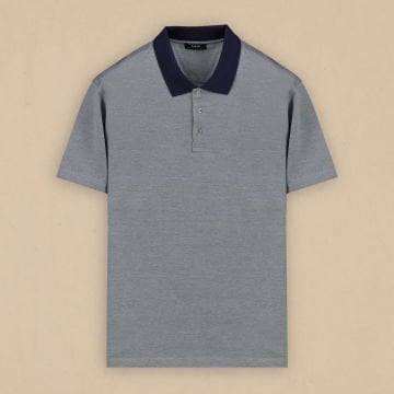 SARAR RENKLİ POLO YAKA KISA KOL LACİVERT TRİKO