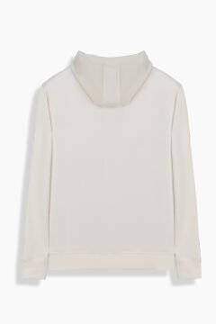 Kapüşonlu Ekru Sweatshirt