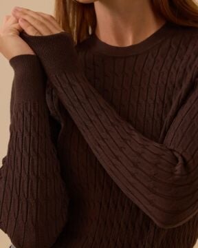 SEÇİL Örgü Desen Sıfır Yaka Kazak