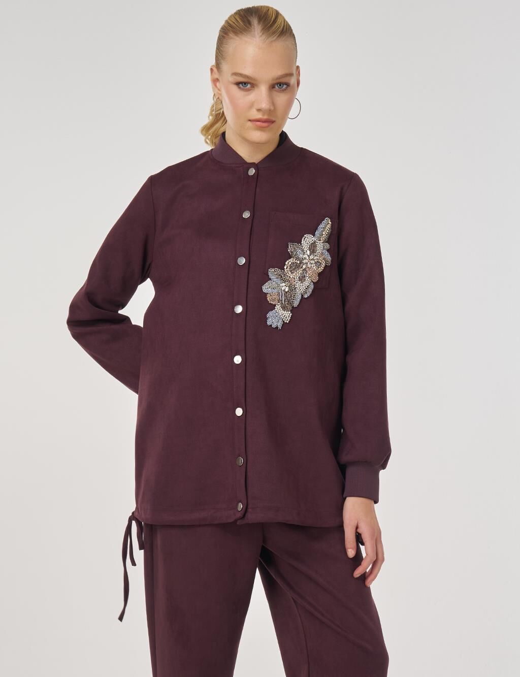 KAYRA İşlemeli Süet Tunik