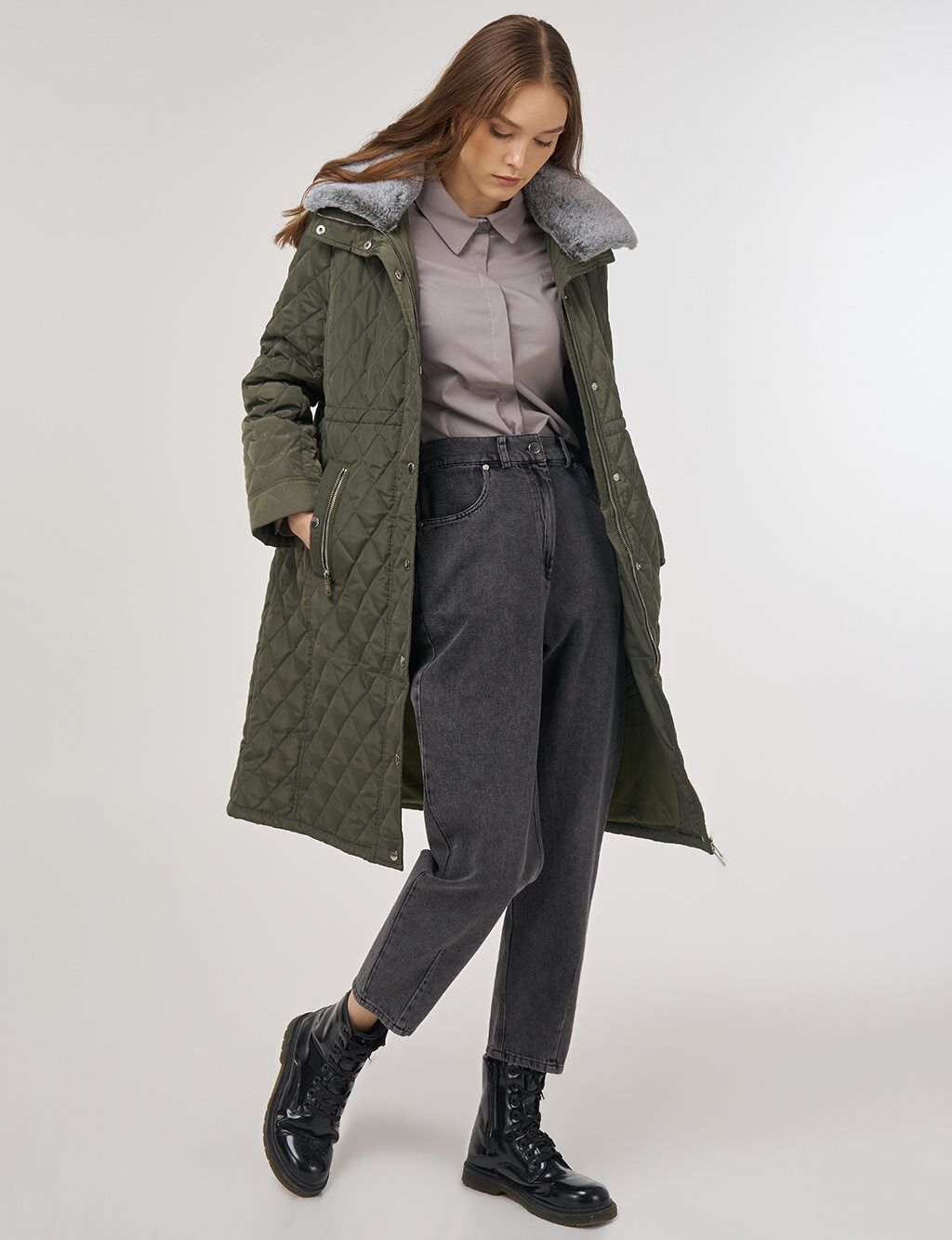 KAYRA Kürk Detaylı Anorak Mont