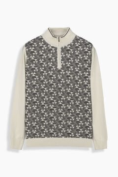 Interview Sarar Fermuarlı Yarım Balıkçı Yaka Gri Triko