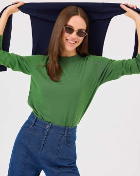 SEÇİL YUVARLAK YAKA UZUN KOLLU TRİKO BLUZ