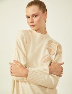 KAYRA Nakış Aplikeli Triko Tunik