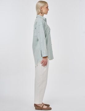 KAYRA İnci Detaylı Denim Tunik