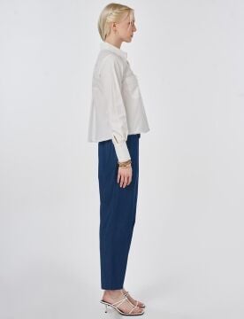 KAYRA Şerit Fistolu Pamuklu Bluz