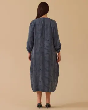 SEÇİL Büyük Beden Desenli Cepli Elbise