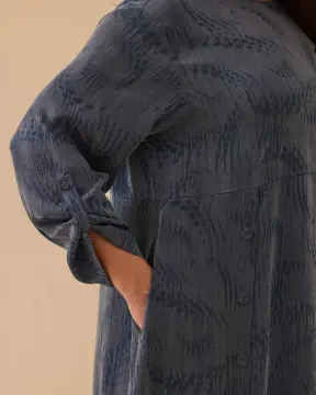 SEÇİL Büyük Beden Desenli Cepli Elbise