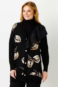 Ghisa Arkası Triko Fırfır Detaylı Hırka