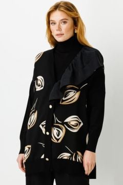 Ghisa Arkası Triko Fırfır Detaylı Hırka