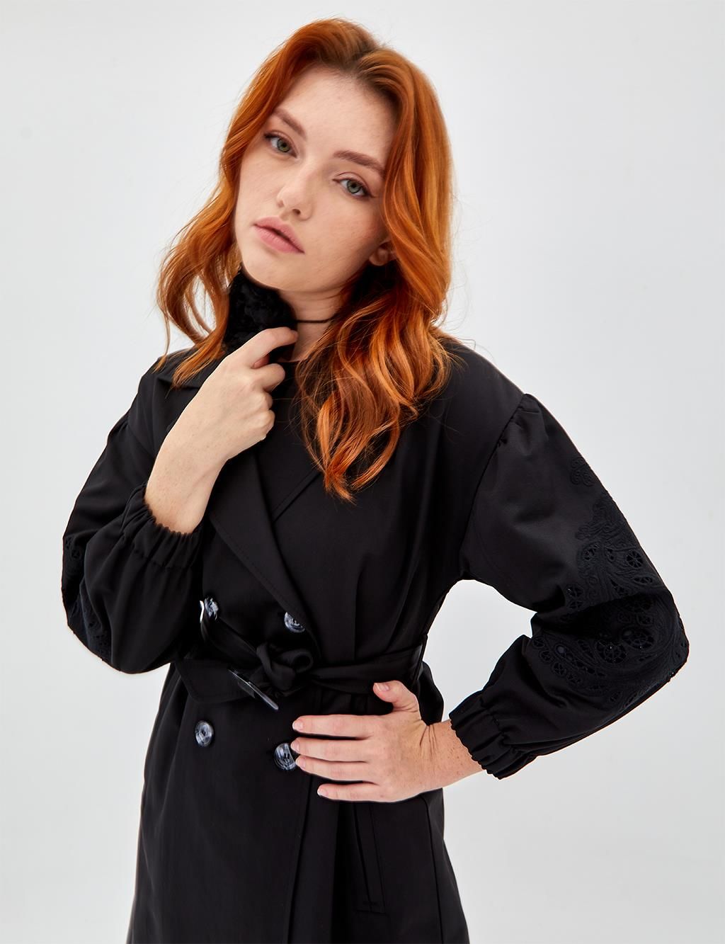 KAYRA Nakışlı  Trençkot