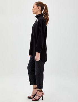 KAYRA Flamingo Figürlü Dik Yaka Sweatshirt