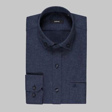 SARAR ELETA UZUN KOL LACİVERT KLASİK GÖMLEK