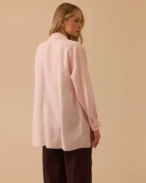 SEÇİL Büzgü Detaylı Oversize Gömlek Yaka Tunik
