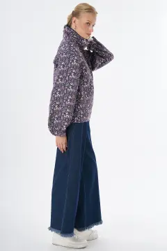 KAYRA Floral Desen Dik Yaka Ceket