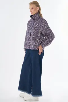 KAYRA Floral Desen Dik Yaka Ceket