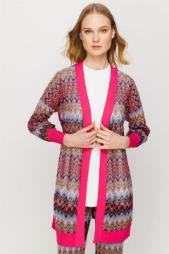 Ghisa Triko Detaylı Hırka Pantolon Takımı FUŞYA