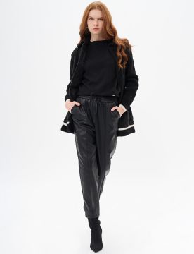 KAYRA Triko Garnili Peluş Ceket