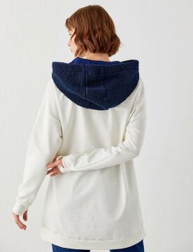 KAYRA Slogan Detaylı Peluş Kapüşonlu Sweatshirt
