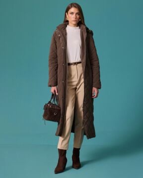SEÇİL Kapitone Model Kapüşon Yaka Anorak