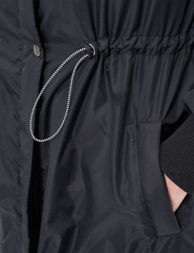 KAYRA Bel Büzgülü Kapitone Mixli Anorak Mont