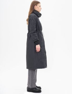 KAYRA Bel Büzgülü Kapitone Mixli Anorak Mont