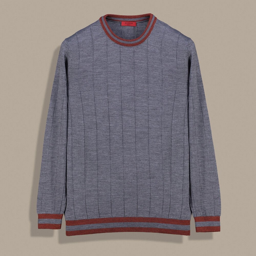 SARAR RENKLİ BİSİKLET YAKA GRİ TRİKO