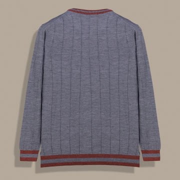 SARAR RENKLİ BİSİKLET YAKA GRİ TRİKO