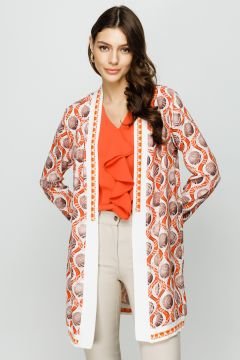 On Ribanalı Desenli Uzun Hırka