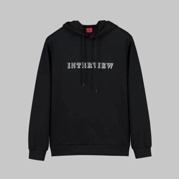 SARAR İNTERVIEW KAPÜŞONLU SİYAH SPOR SWEATSHIRT