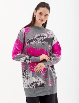 KAYRA Exclusive Soyut Desen Triko Tunik