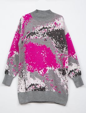 KAYRA Exclusive Soyut Desen Triko Tunik