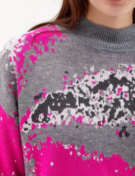 KAYRA Exclusive Soyut Desen Triko Tunik