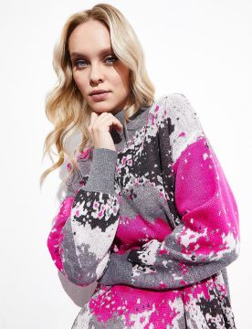 KAYRA Exclusive Soyut Desen Triko Tunik