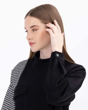 SEÇİL KAZAYAĞI DESEN DETAYLI CEPLİ RAHAT KESİM TUNİK