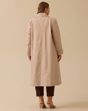 SEÇİL büyük beden bağcıklı yaka cepli kap